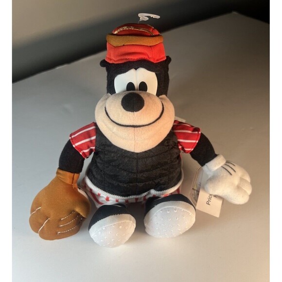 Disney Bad Pete Pinstripe Bean Bag Plush Baseball Star Bean 9”